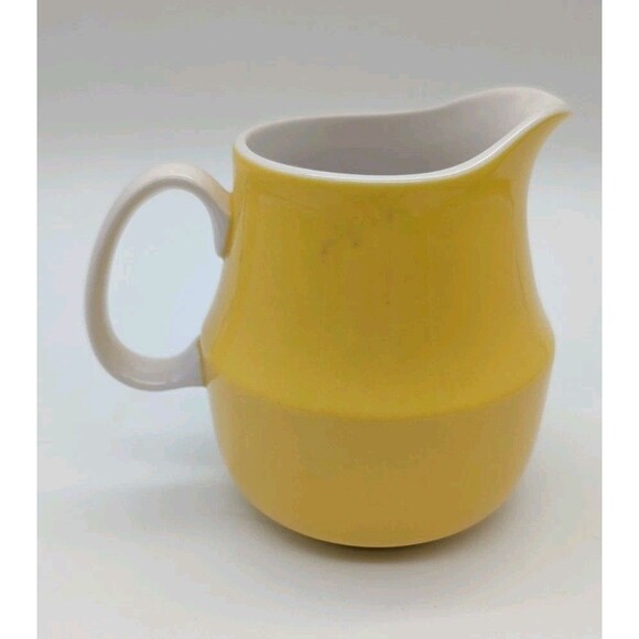 Mikasa Cera-Stone Creamer D1300 Daybreak Yellow Vintage MCM Japan - Picture 3 of 7